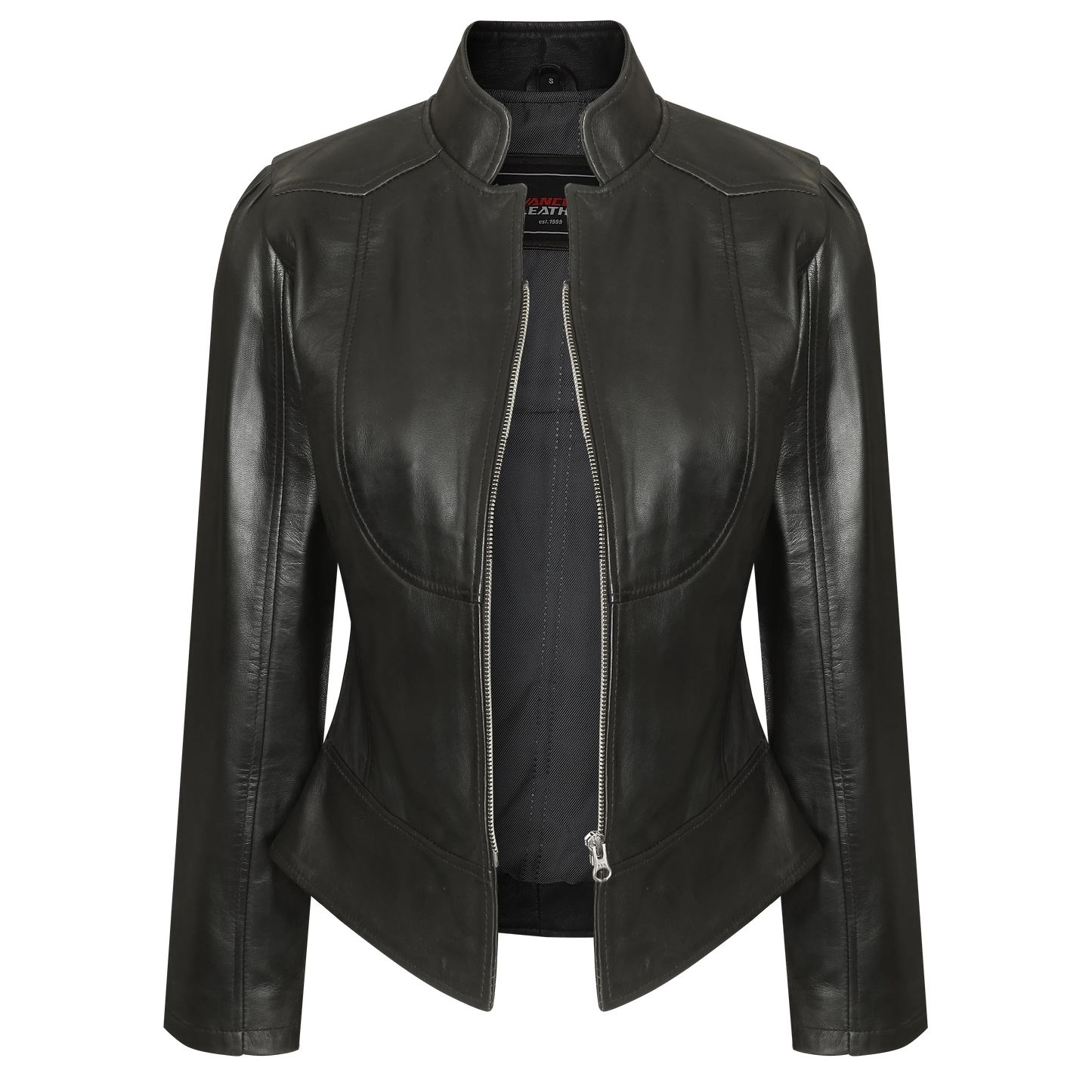 Ladies Premium Soft Lightweight Black Fitted Leather Jacket