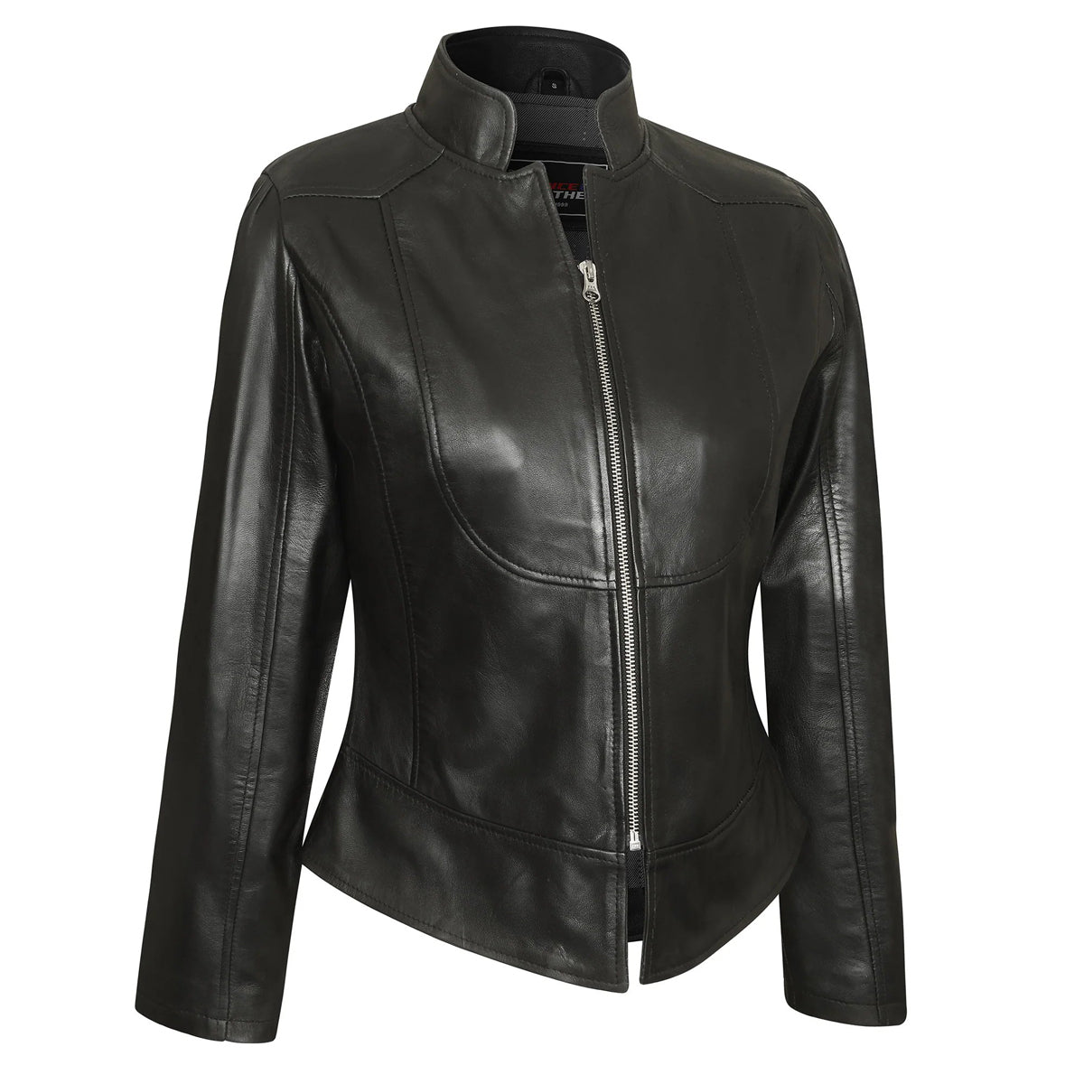 Ladies Premium Soft Lightweight Black Fitted Leather Jacket