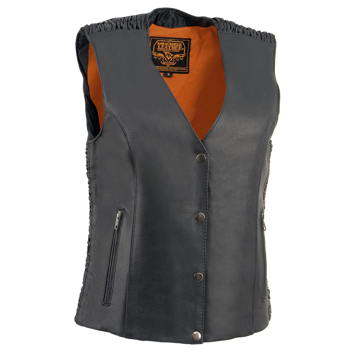 Ladies Black 'Studded Phoenix' Leather Vest 5.0 star rating 3 Reviews