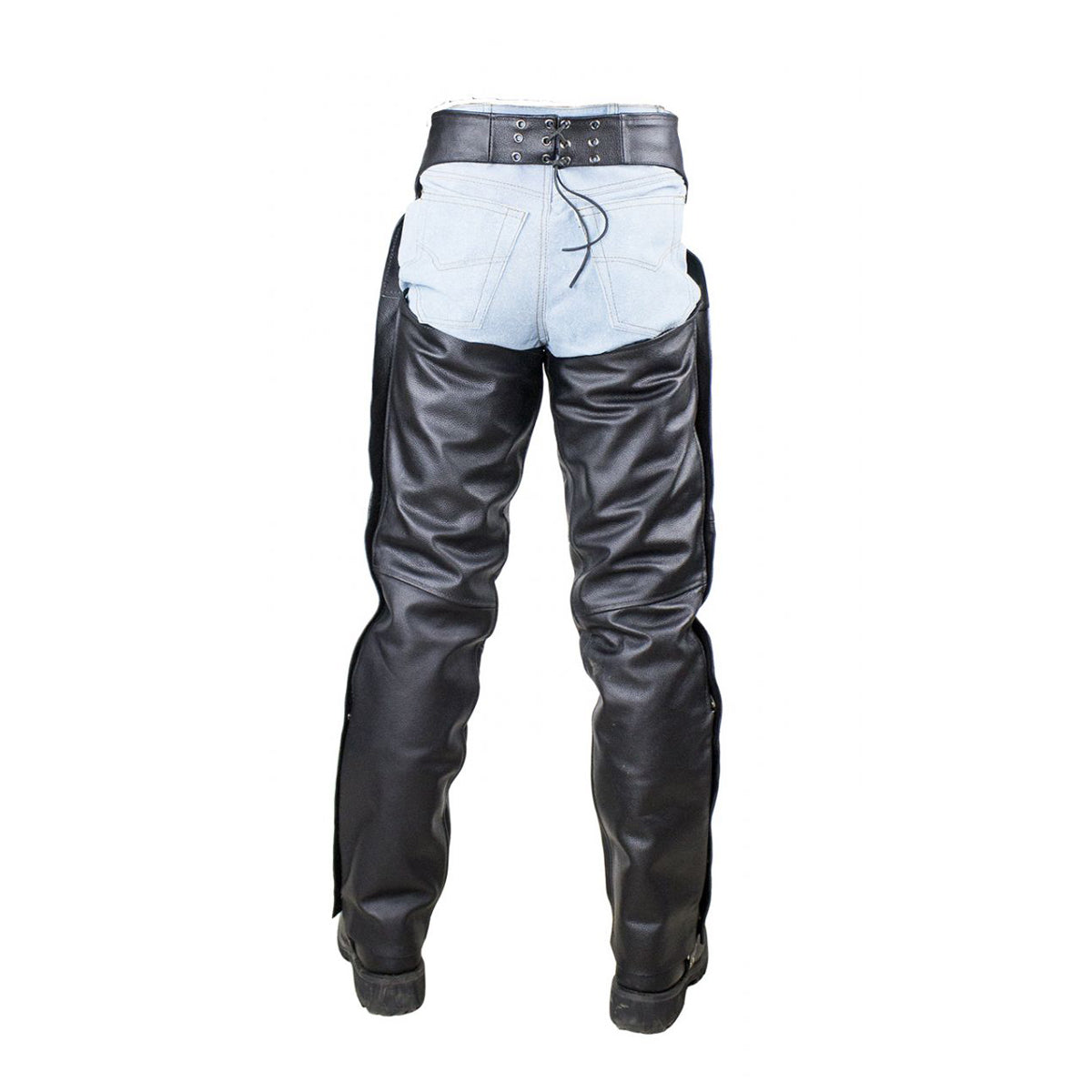 Plain Black Split Leather Chaps