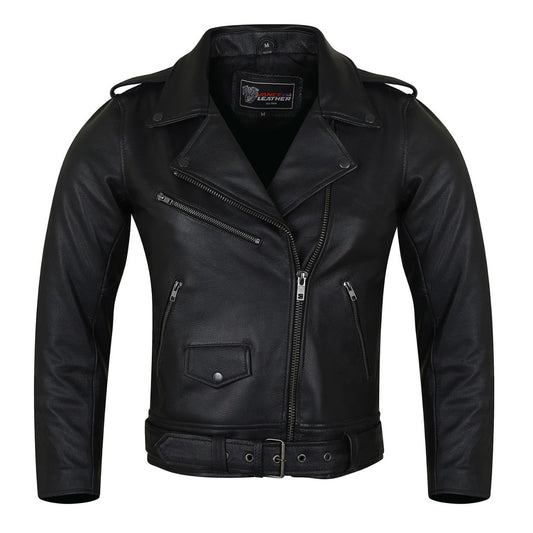 Ladies Premium Lightweight Goatskin Classic Motorcycle Leather Jacket MCJ