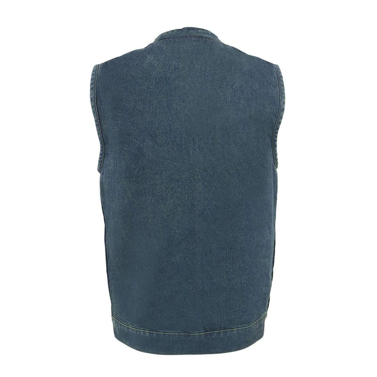 Men's Blue Denim ‘Quick Draw’ Dual Closure Club Style Vest