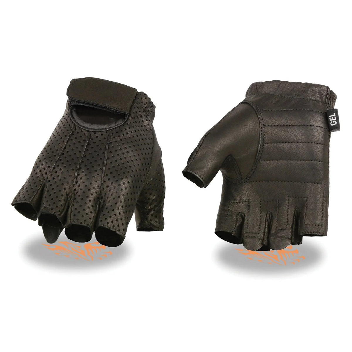 Fingerless Distressed Brown Soft Genuine Leather Motorcycle Gloves