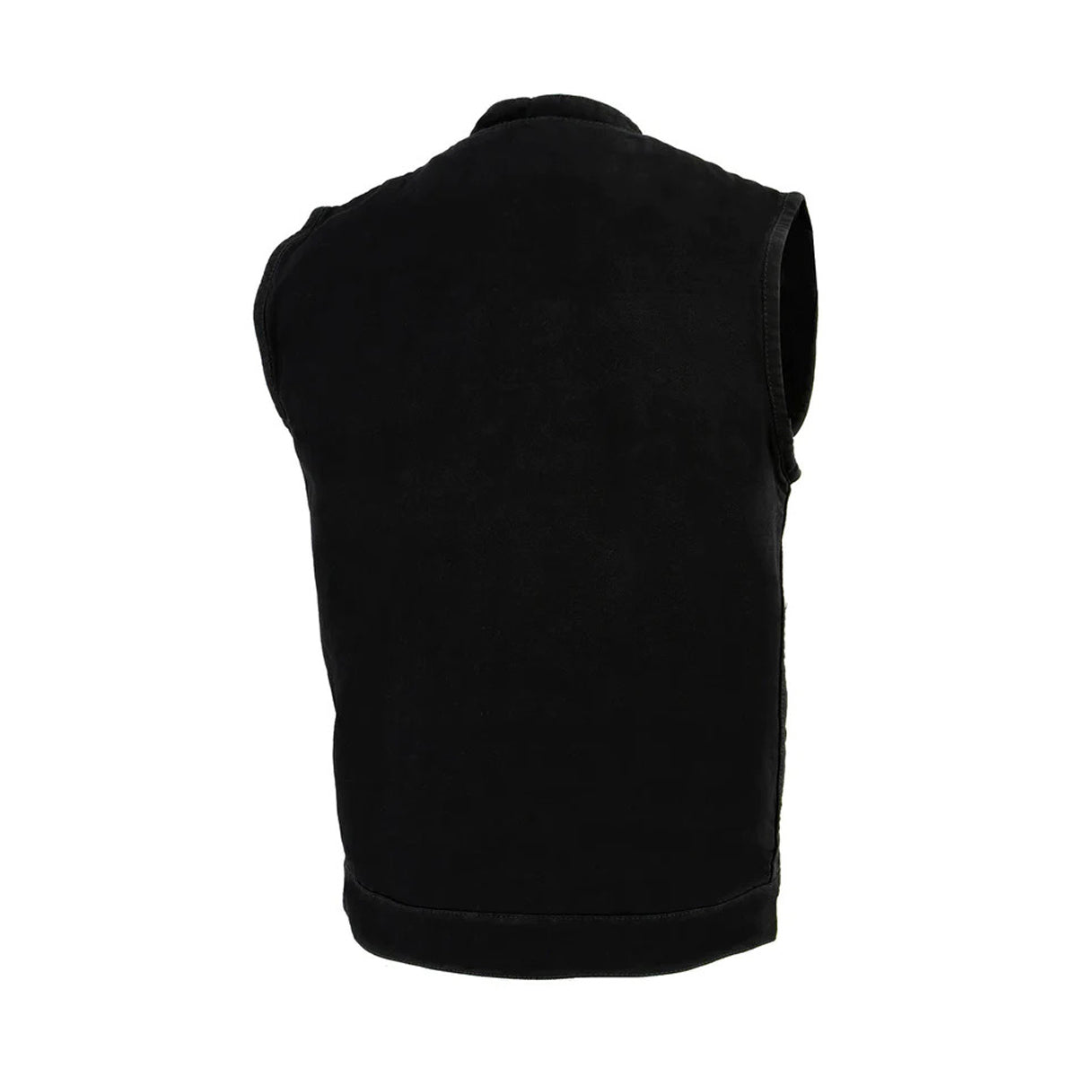 Men's Black Denim ‘Quick Draw’ Dual Closure Club Style Vest