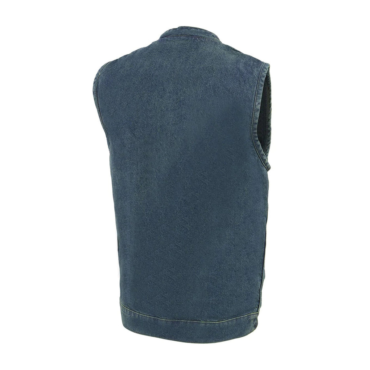 Men's Blue Denim ‘Quick Draw’ Dual Closure Club Style Vest