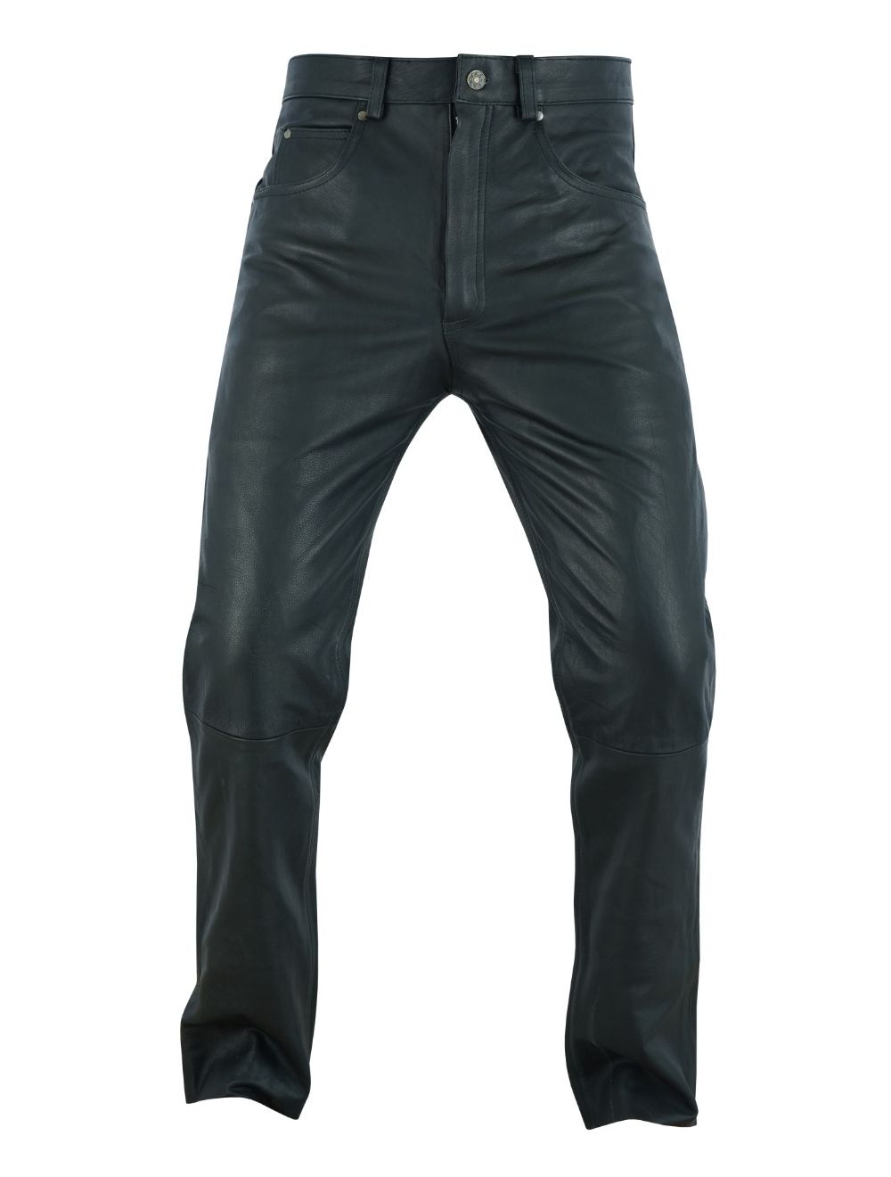 Five Pockets Cowhide Biker Leather Pants