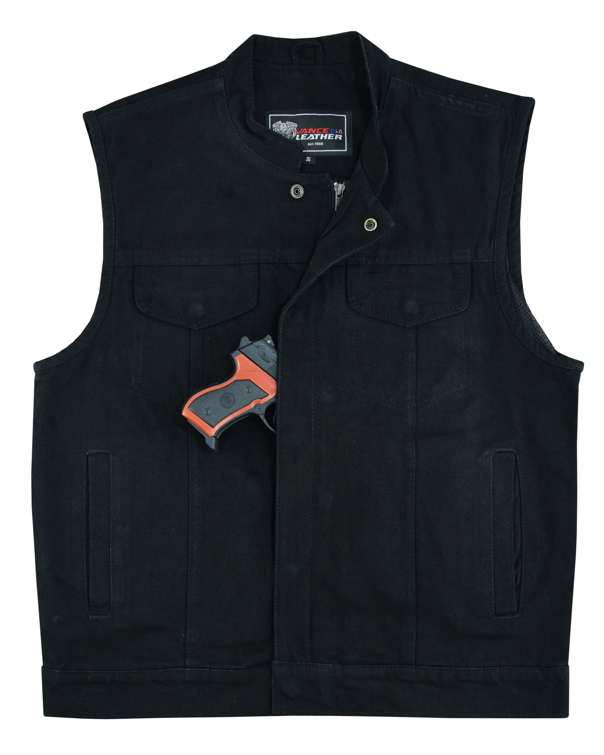 Denim Club Vest in Black