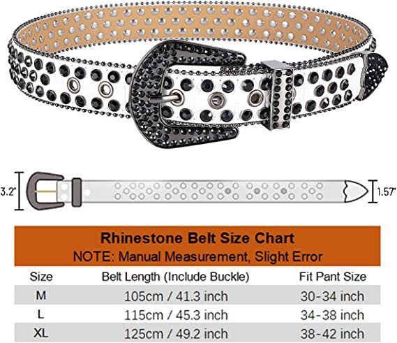 Premium Strap Men Women Bling Bling Rhinestones Crystal Diamond Belts