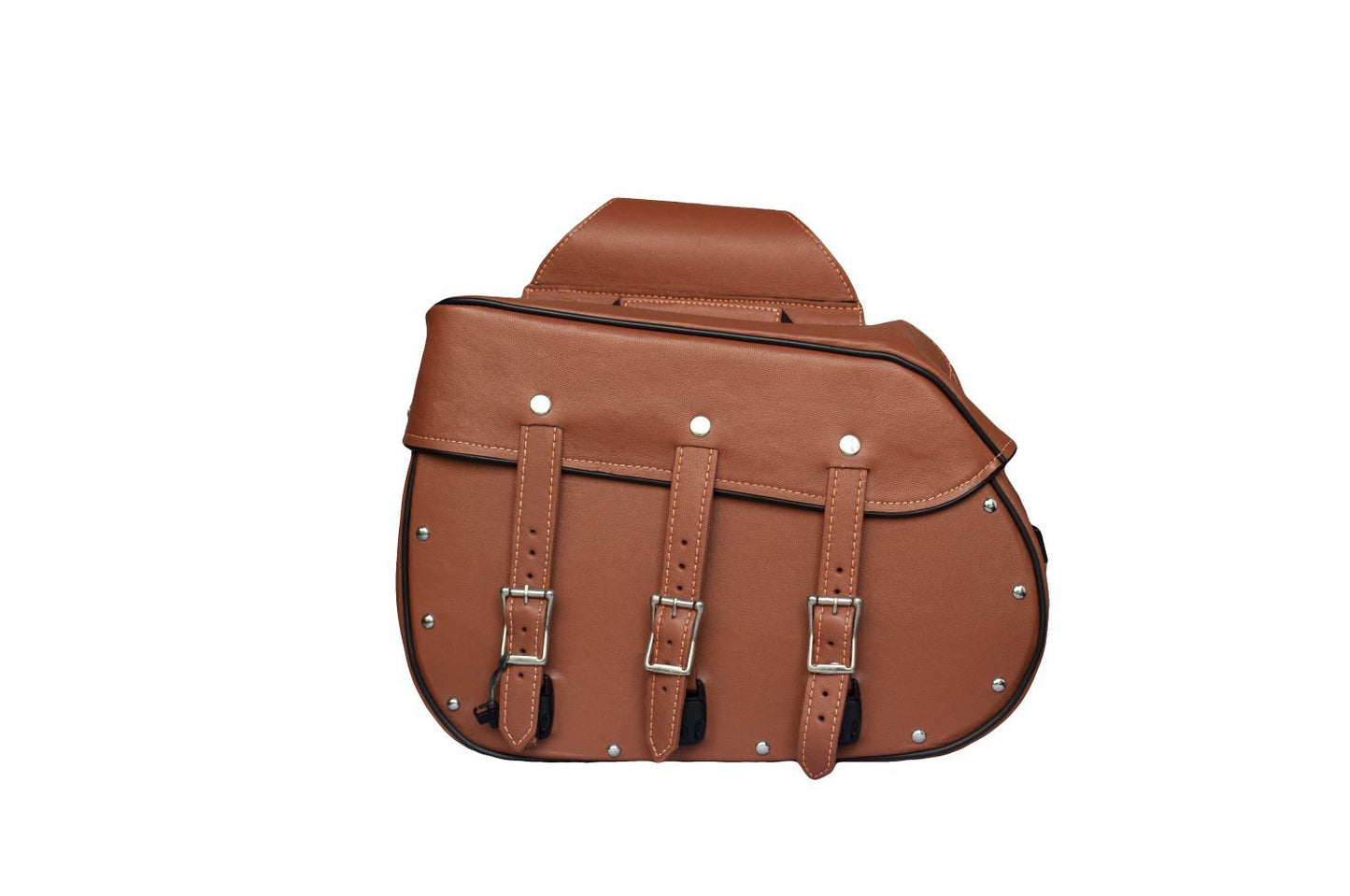 Genuine Premium Naked Brown Leather Concealed Carry Motorcycle Saddlebag