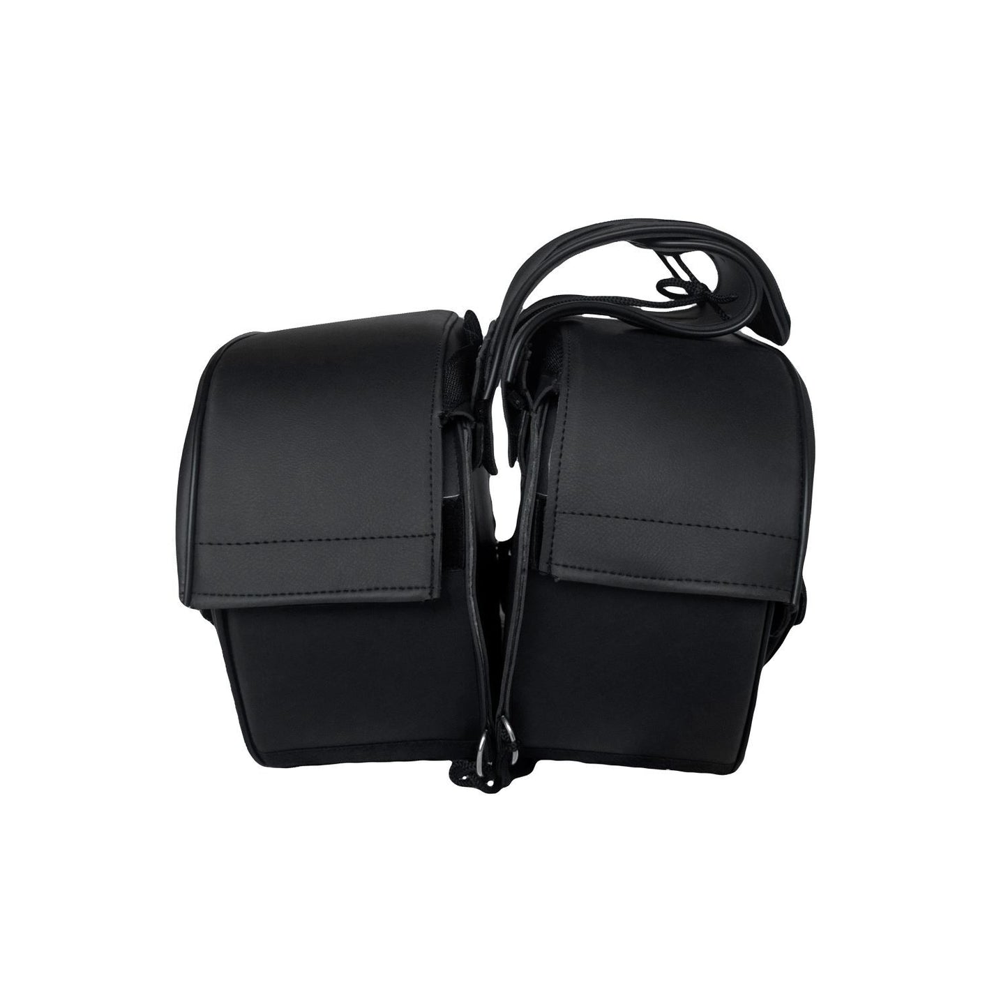 Black No-Stud Motorcycle Slant Saddlebag