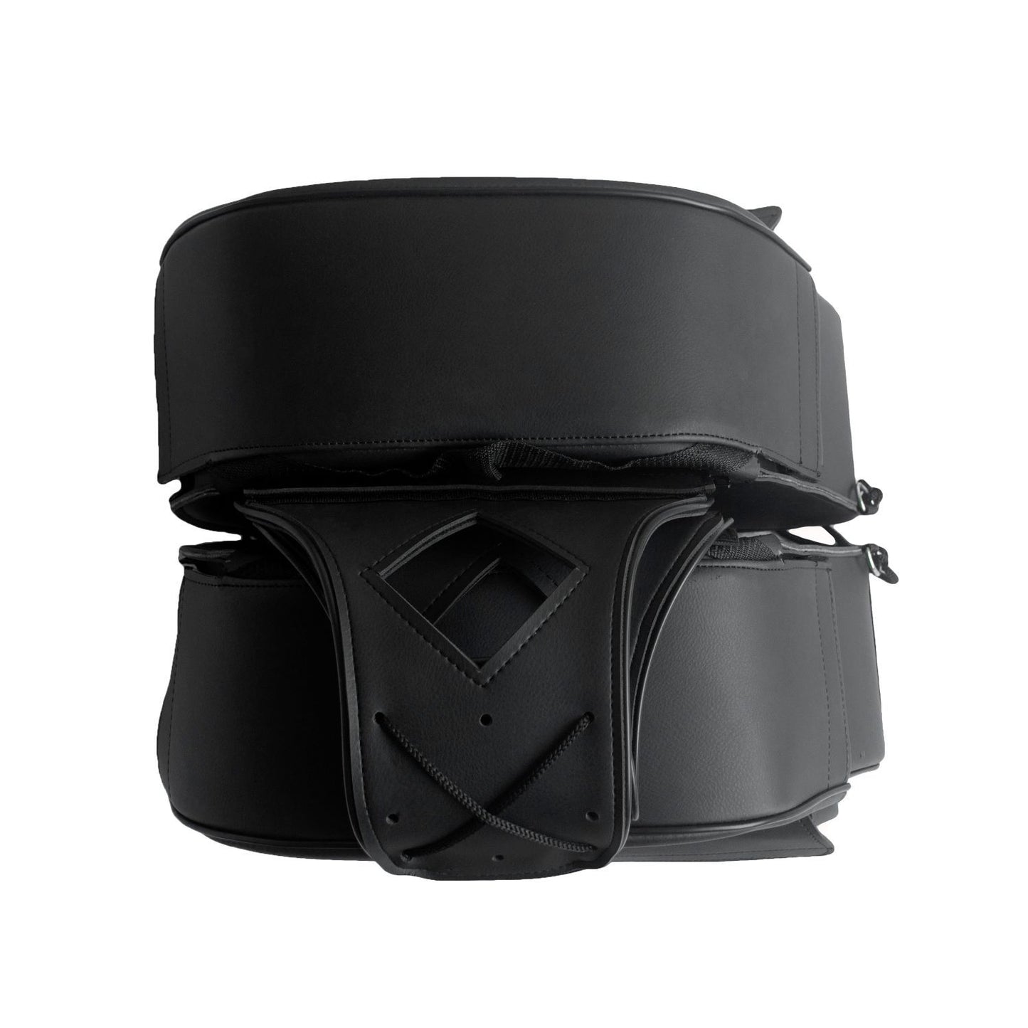 Black No-Stud Motorcycle Slant Saddlebag