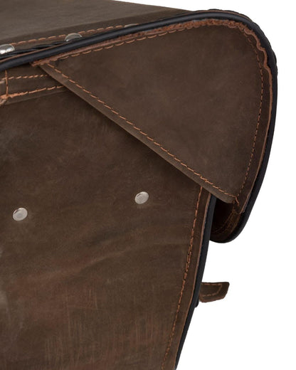 Motorcycle Genuine Brown Leather Saddlebag with Gun Holsters