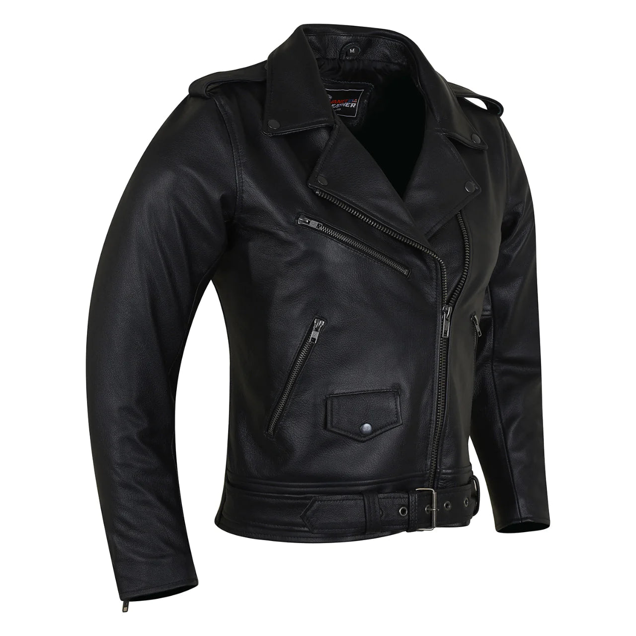 Ladies Premium Lightweight Goatskin Classic Motorcycle Leather Jacket MCJ