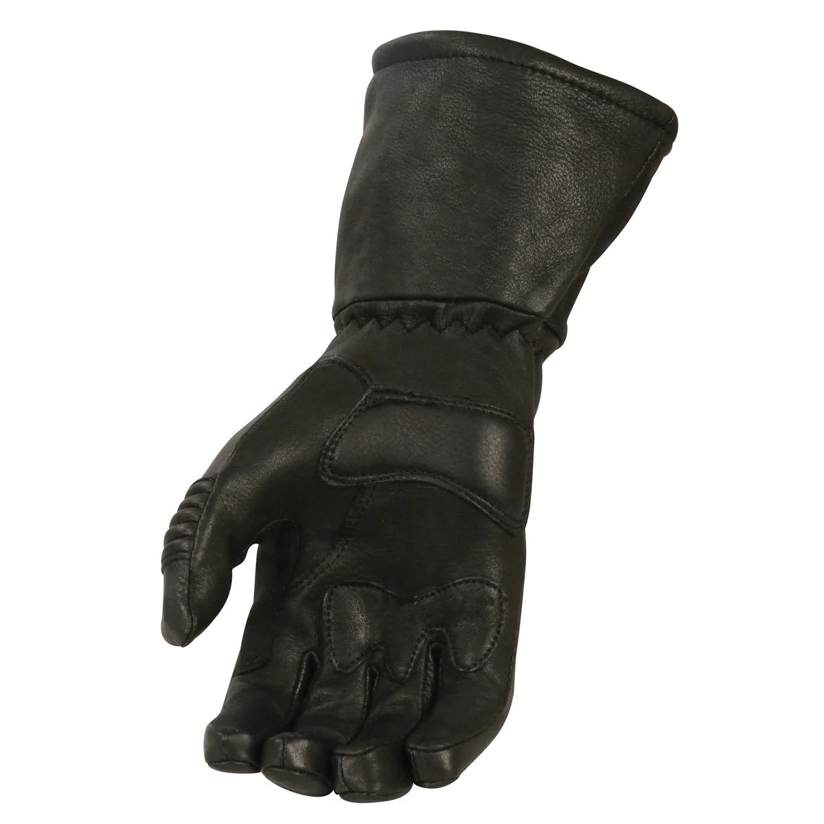 Men's Black Deerskin Leather Thermal Lined Gauntlet Gloves