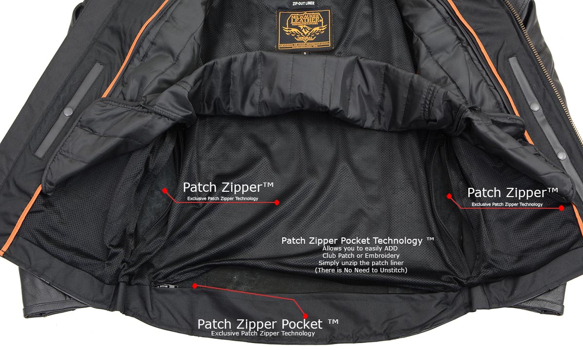 Men's Black Sporty Crossover Scooter Style Leather Motorcycle Jacket w/ Reflective Piping
