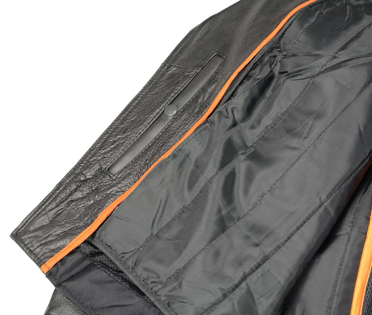 Black Genuine Leather Motorcycle Jacket for Men, 1.3mm Thick Police Style Biker Jacket