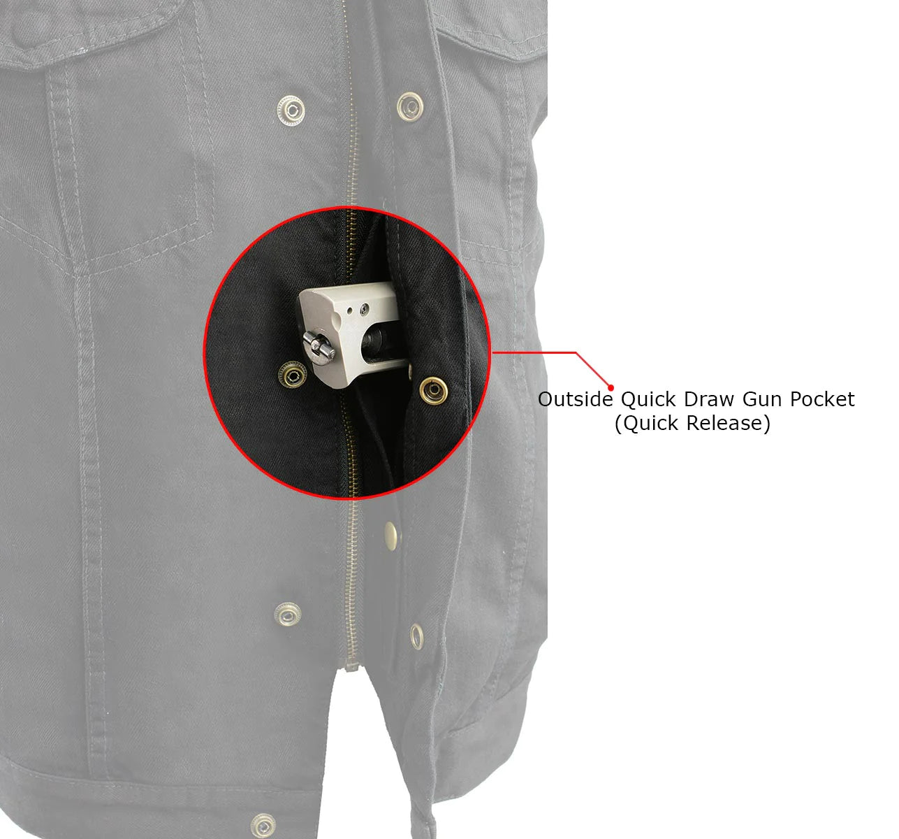 Men's Blue Denim ‘Quick Draw’ Dual Closure Club Style Vest