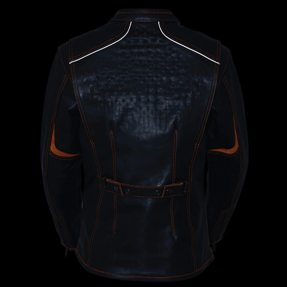 Women's 'Laser Cut' Distressed Black and Grey Scuba Style Racer Jacket