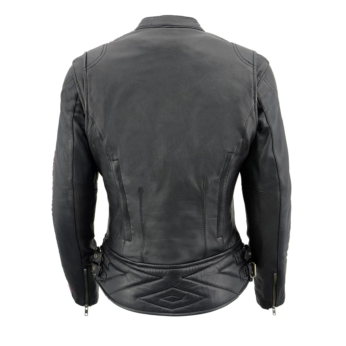 Ladies Black and Purple 'Crinkled Arm' Lightweight Racer Jacket