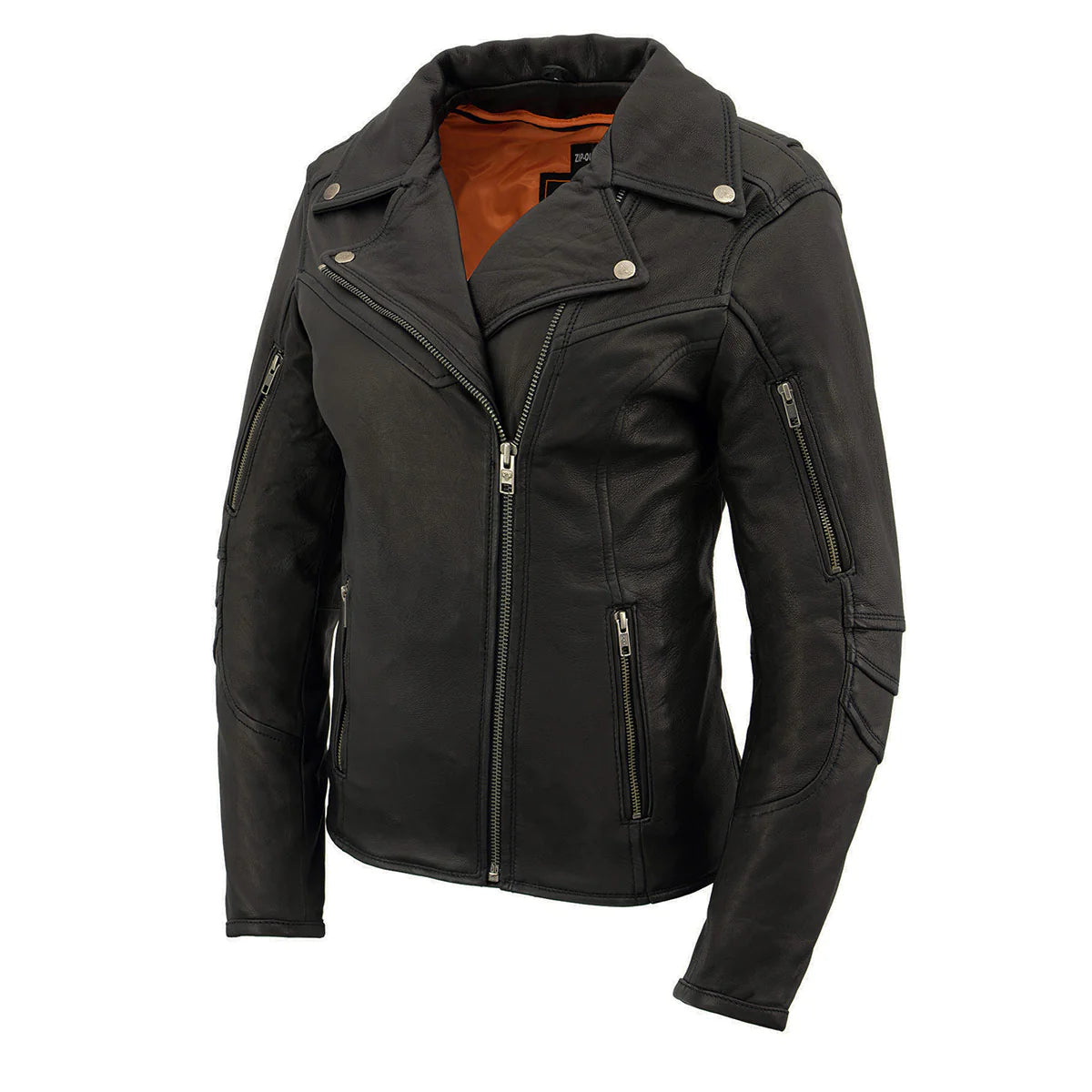 Women's Black 'Classic' Leather Lightweight Long Length Vented Jacket