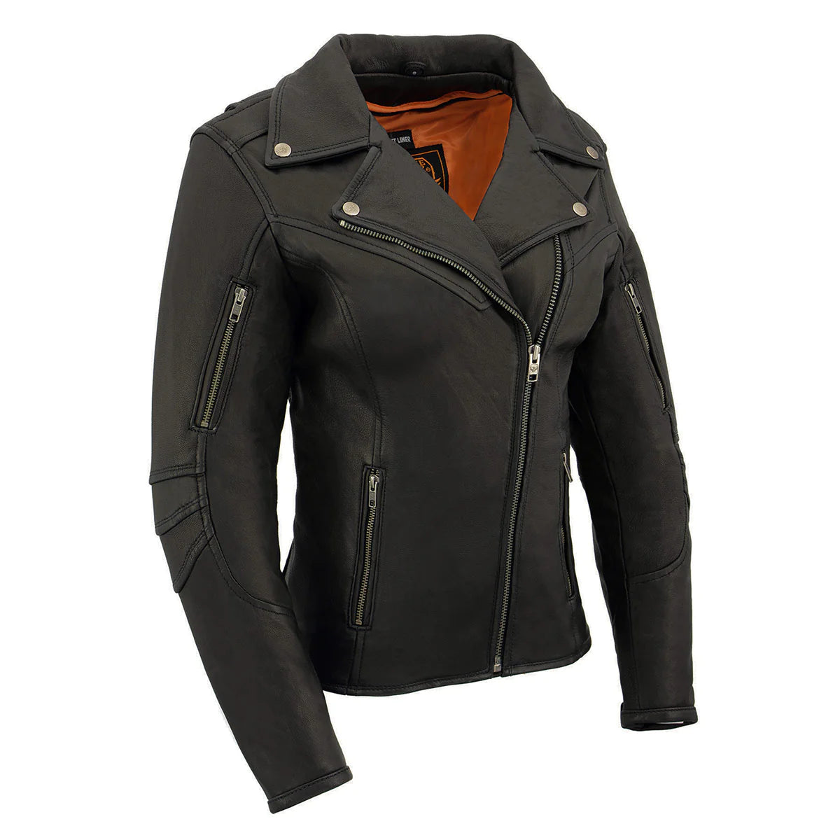 Women's Black 'Classic' Leather Lightweight Long Length Vented Jacket