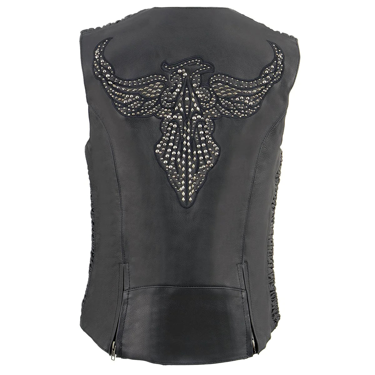 Ladies Black 'Studded Phoenix' Leather Vest 5.0 star rating 3 Reviews