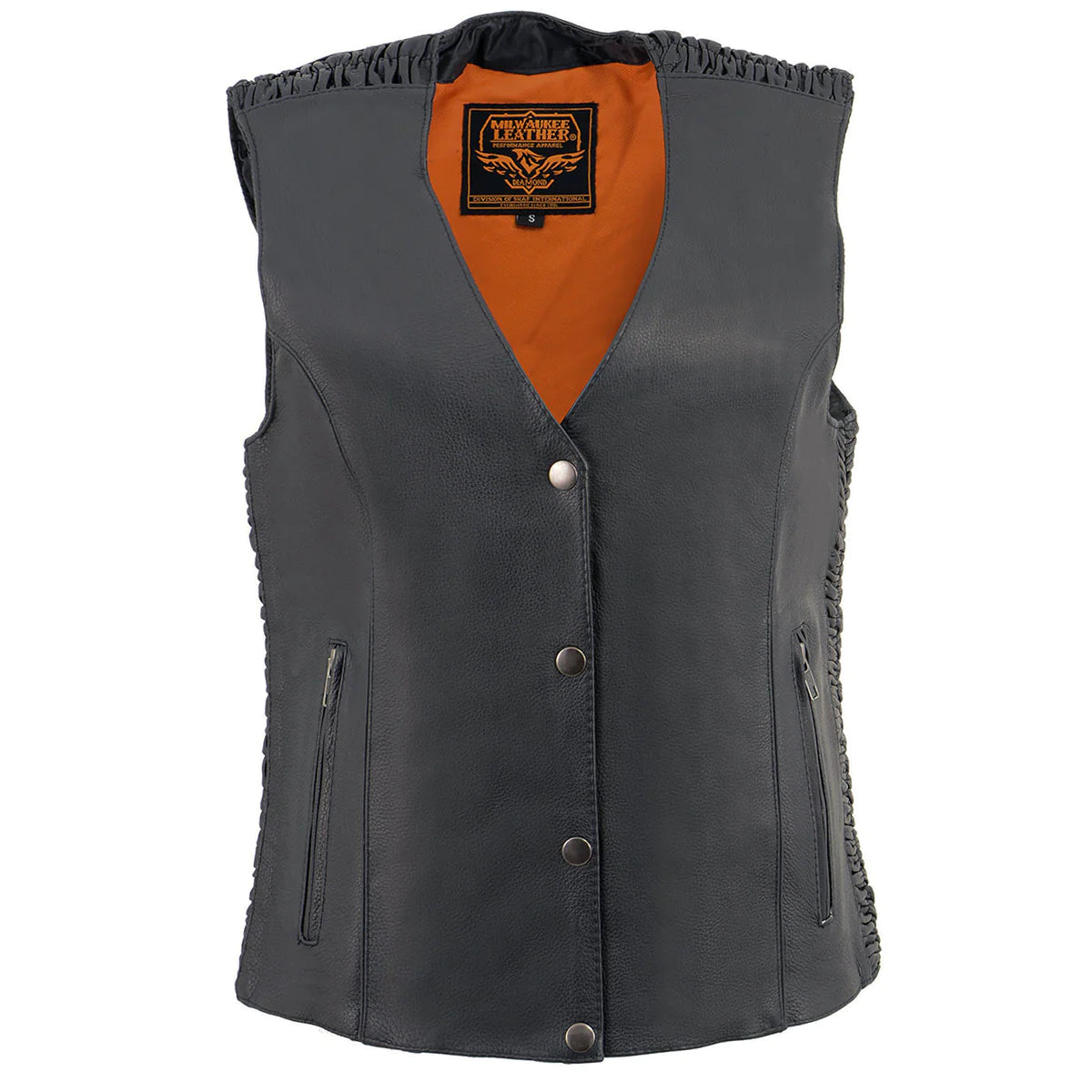 Ladies Black 'Studded Phoenix' Leather Vest 5.0 star rating 3 Reviews