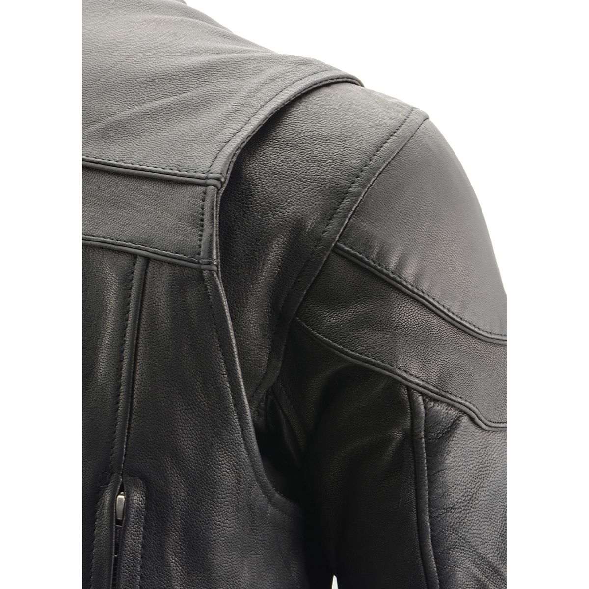 Men's Black 'Cool-Tec' Leather Sporty Scooter Jacket