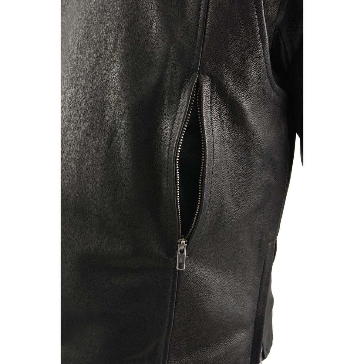Men's Black 'Cool-Tec' Leather Sporty Scooter Jacket