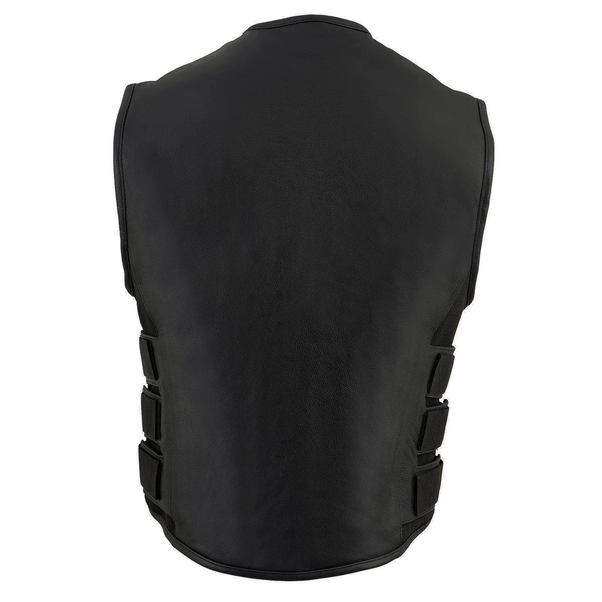 Men's Black ‘SWAT Style’ Leather Motorcycle Vest