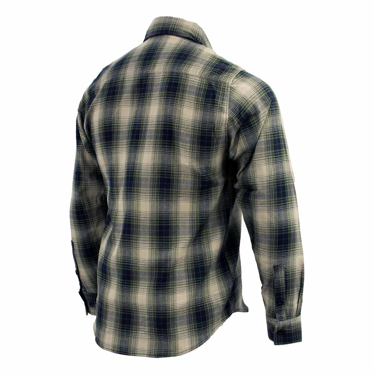 Men's Grey with Black Long Sleeve Cotton Flannel Shirt