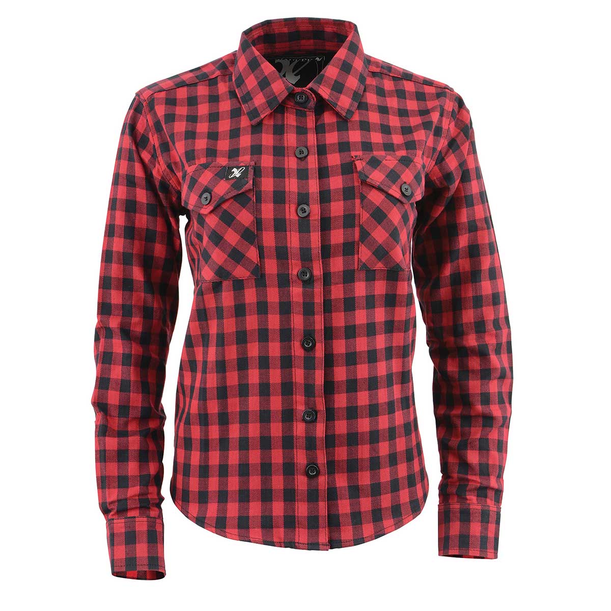 Women's Casual Red and Black Long Sleeve Cotton Casual Flannel Shirt