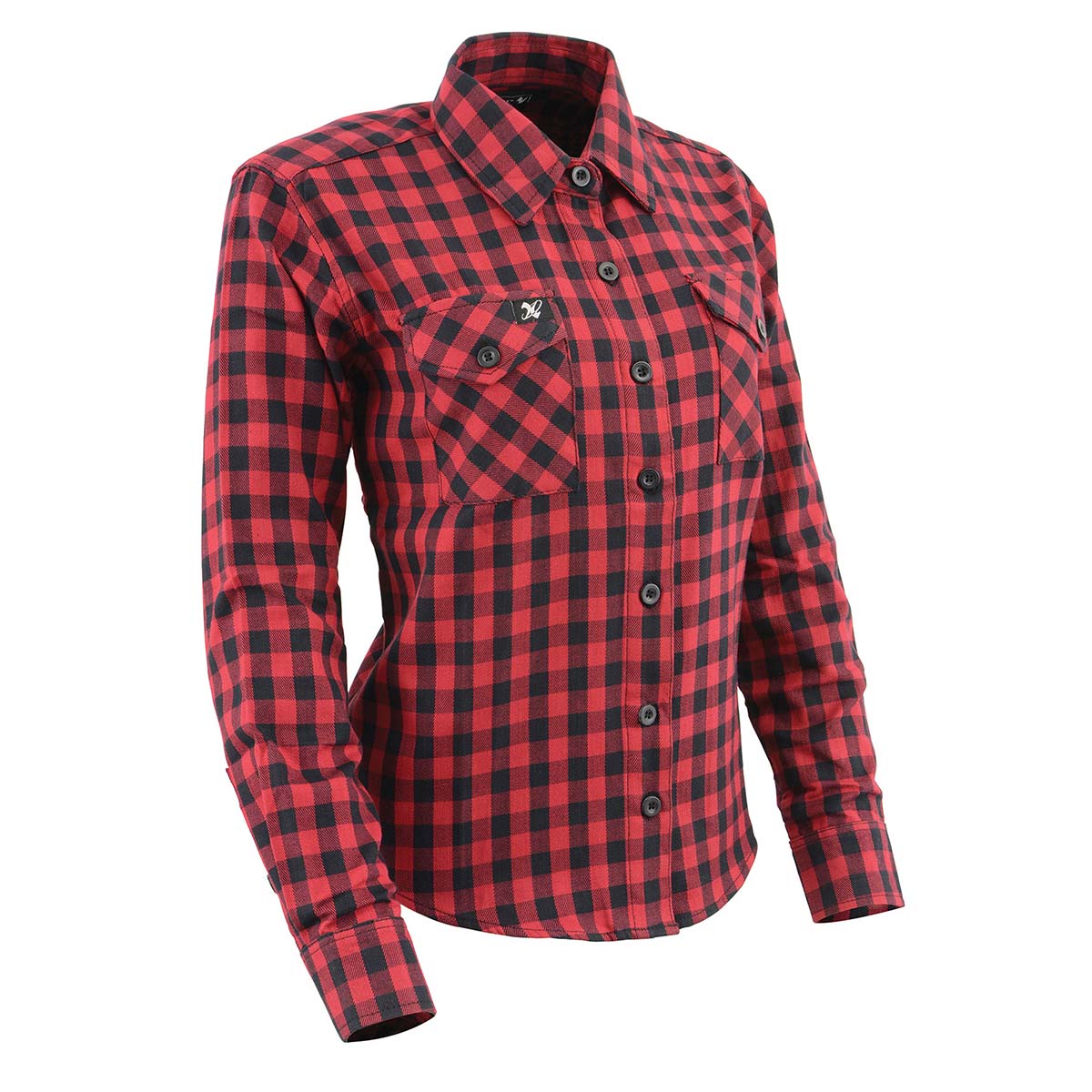 Women's Casual Red and Black Long Sleeve Cotton Casual Flannel Shirt