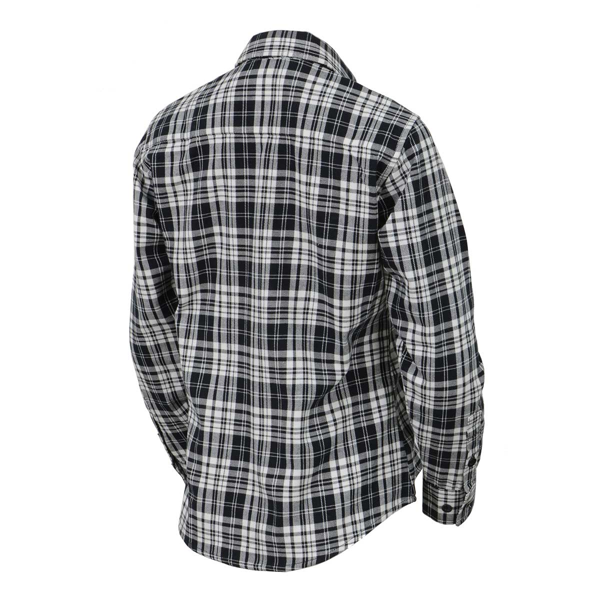 Women's Black and White Long Sleeve Cotton Flannel Shirt