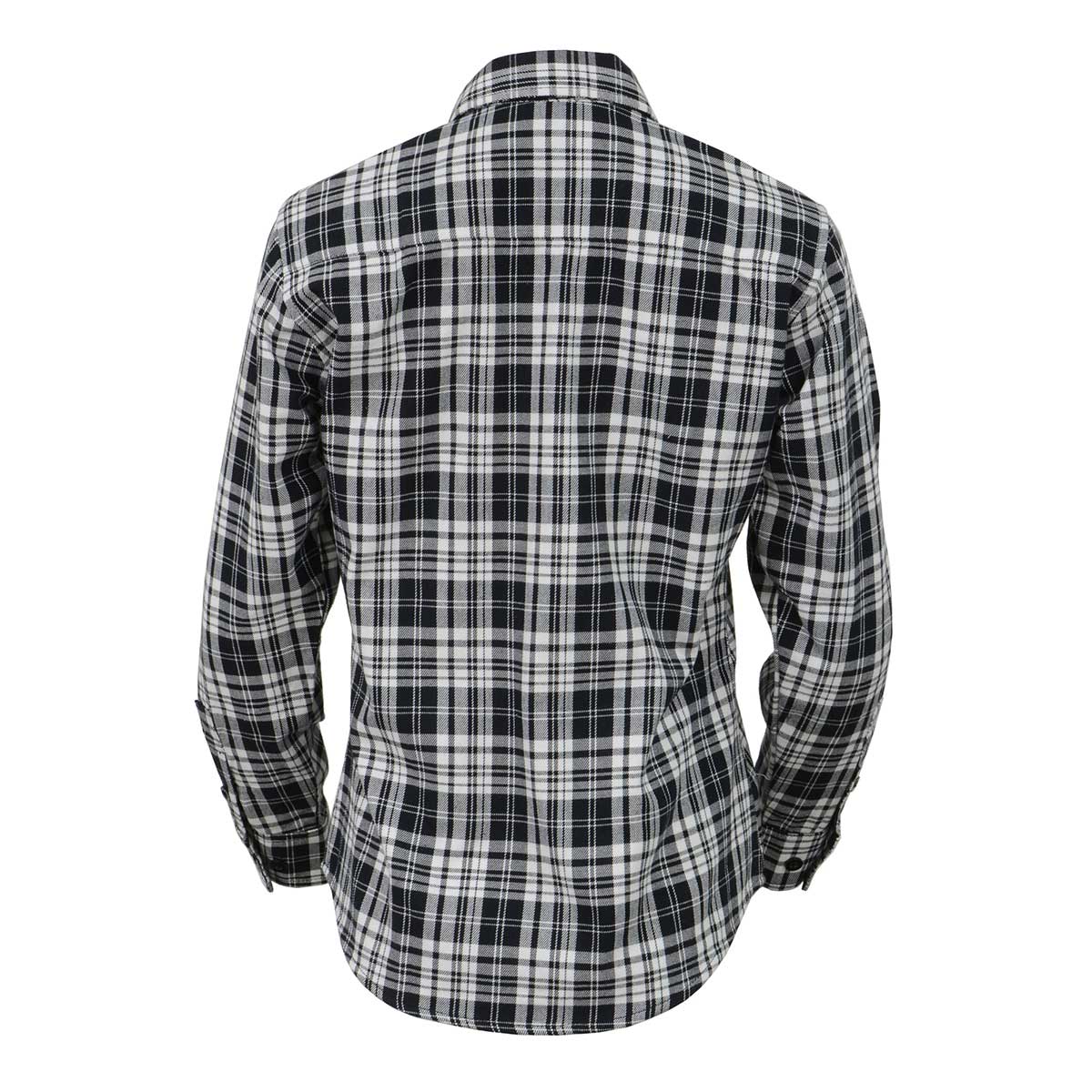 Women's Black and White Long Sleeve Cotton Flannel Shirt