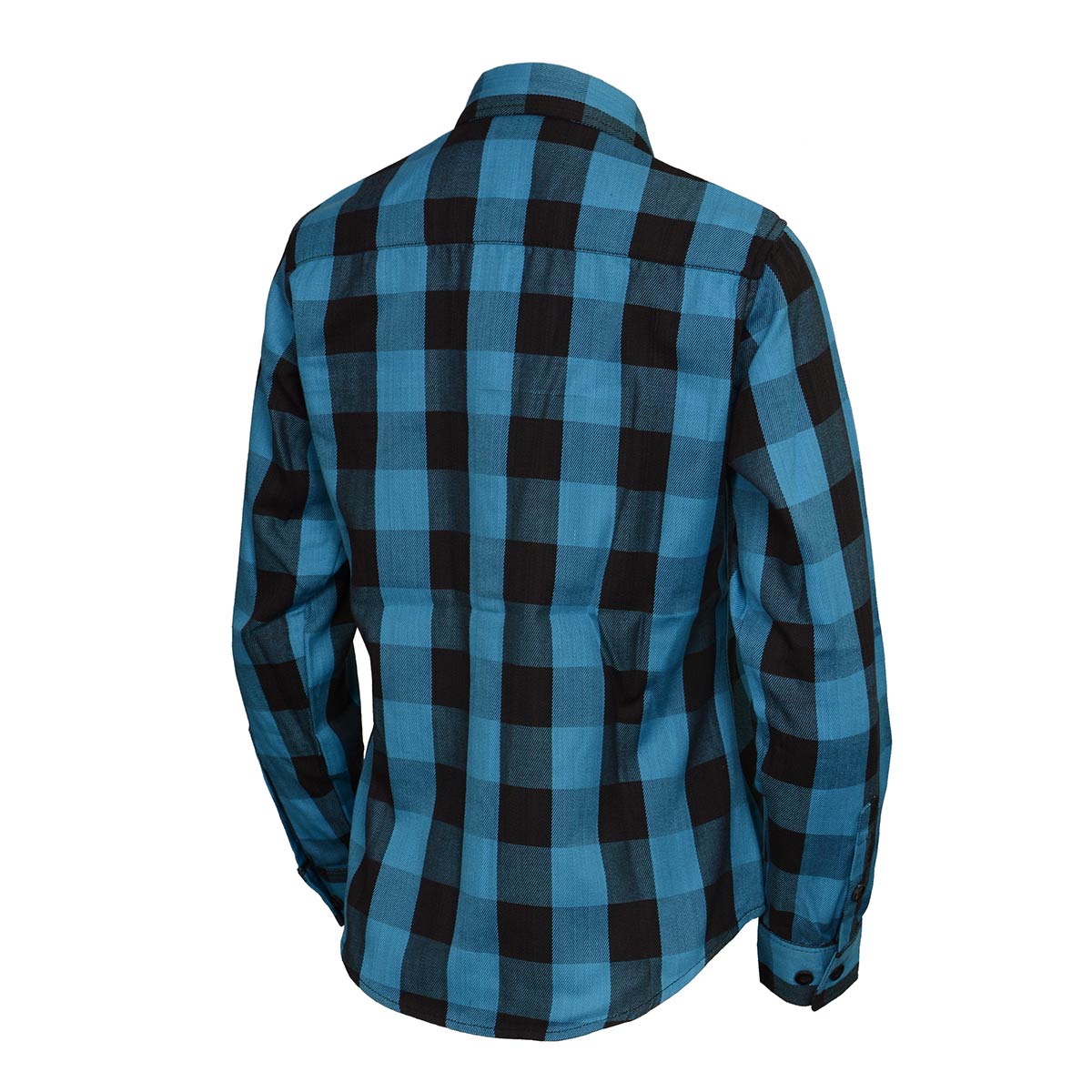 Women's Black and Aqua Long Sleeve Cotton Flannel Shirt
