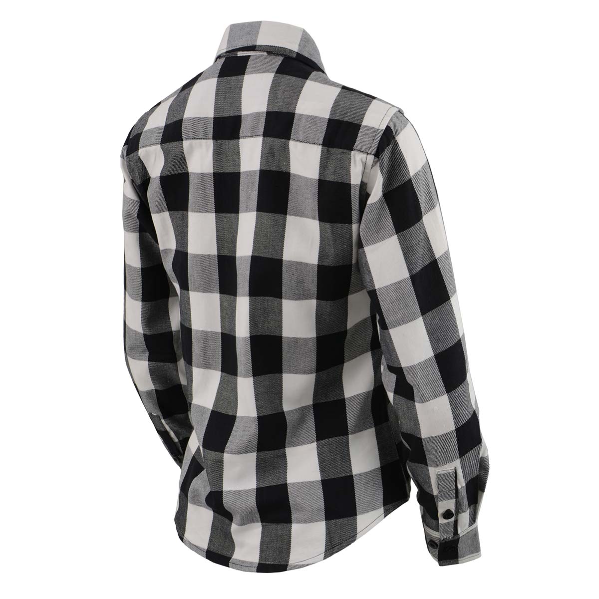 Women's Black and White Long Sleeve Cotton Flannel Shirt