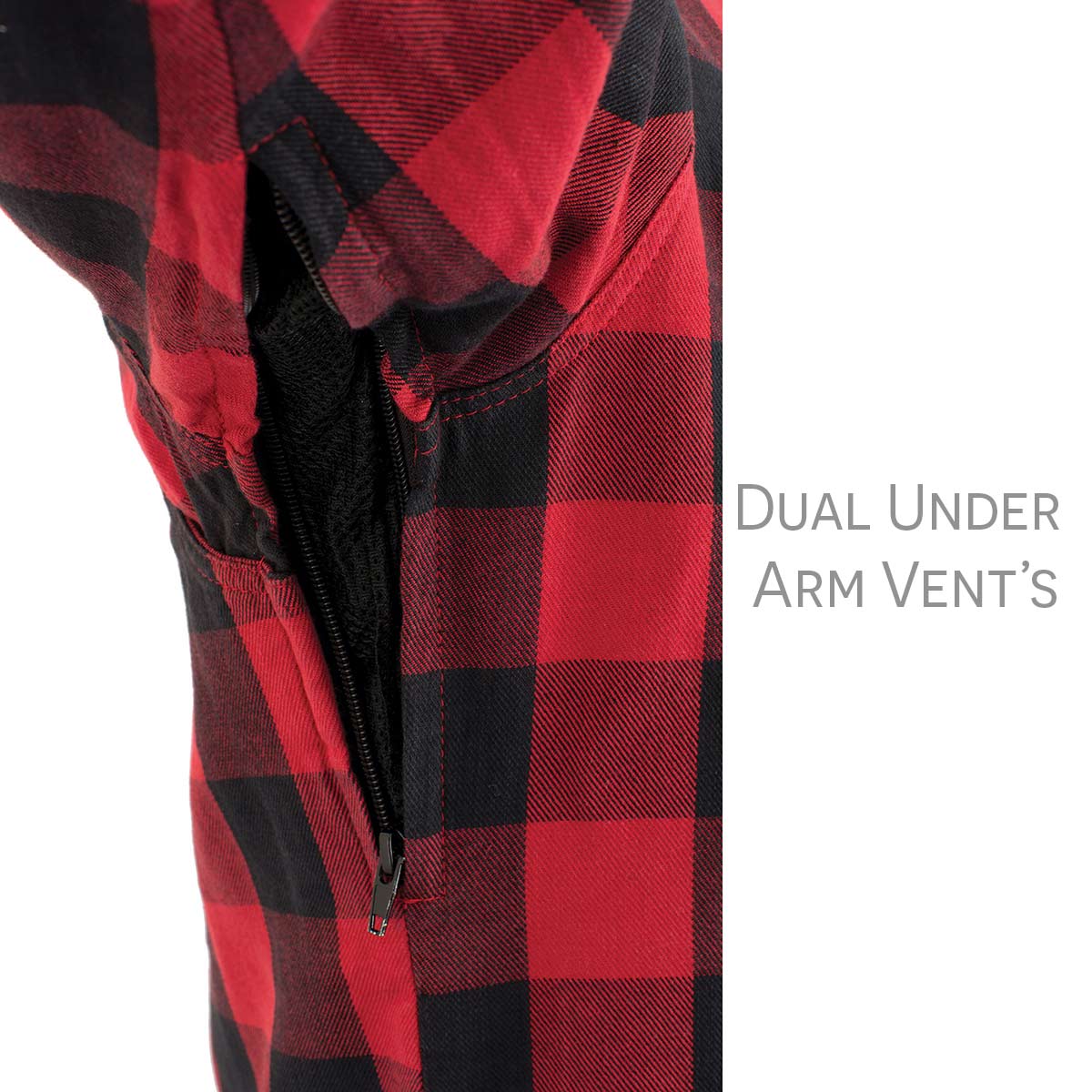 Men's Plaid Flannel Biker Shirt with CE Approved Armor - Reinforced w/ Aramid Fiber