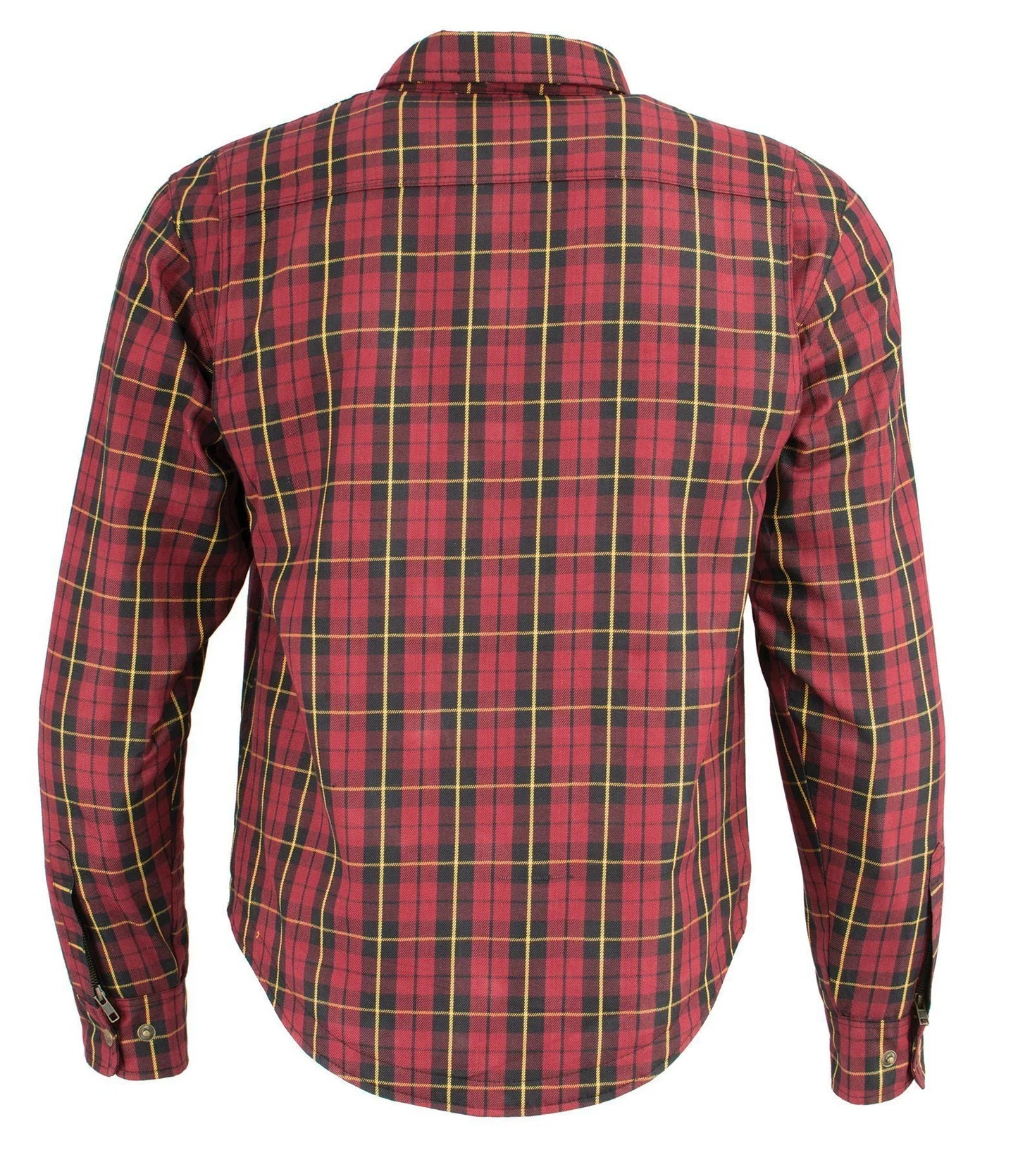 Men's Plaid Flannel Biker Shirt with CE Approved Armor - Reinforced w/ Aramid Fiber