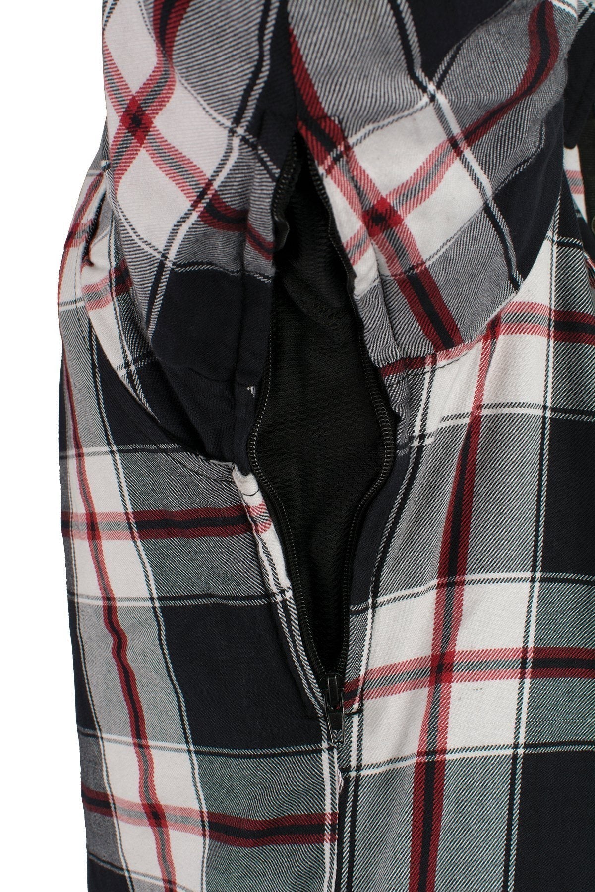 Men's Plaid Flannel Biker Shirt with CE Approved Armor - Reinforced w/ Aramid Fiber