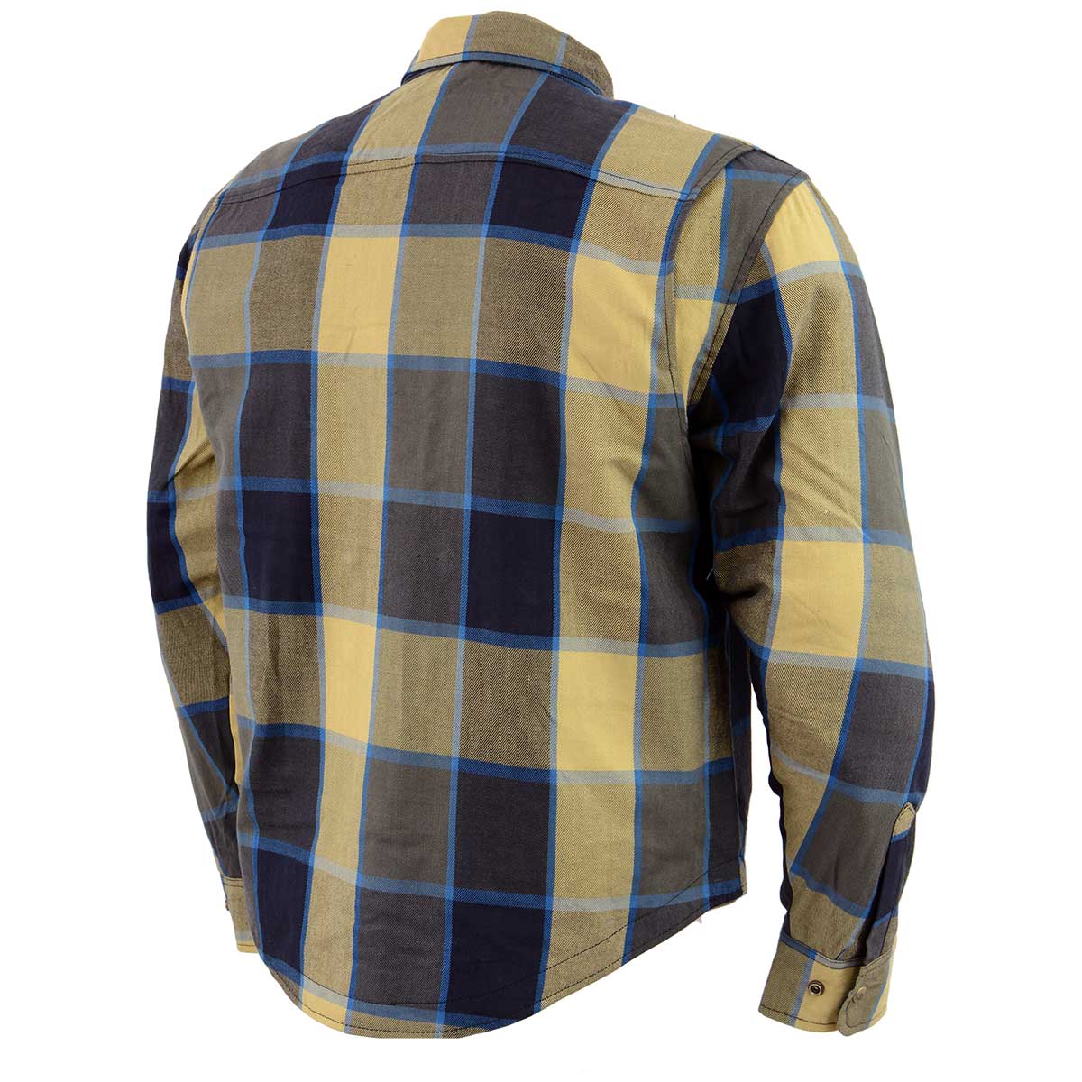 Men's Plaid Flannel Biker Shirt with CE Approved Armor - Reinforced w/ Aramid Fibers