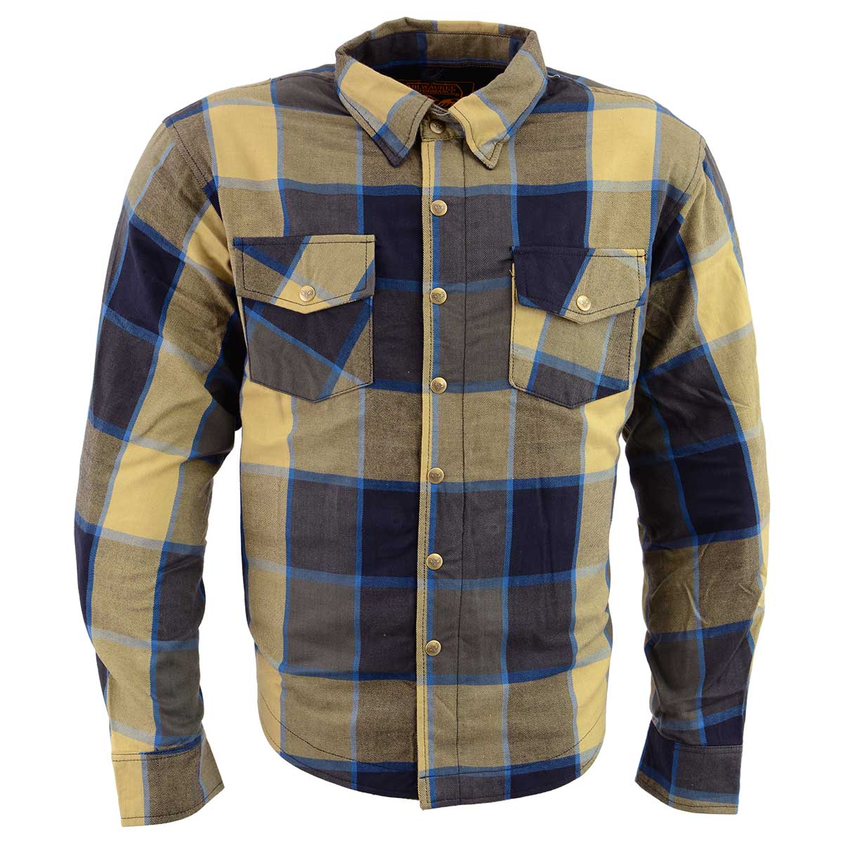 Men's Plaid Flannel Biker Shirt with CE Approved Armor - Reinforced w/ Aramid Fibers