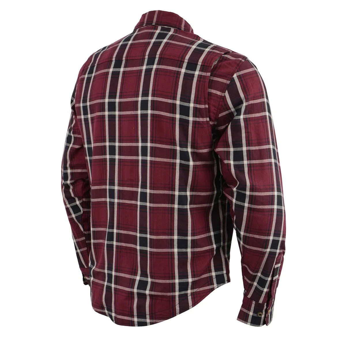 Men's Plaid Flannel Biker Shirt with CE Approved Armor - Reinforced w/ Aramid Fiber