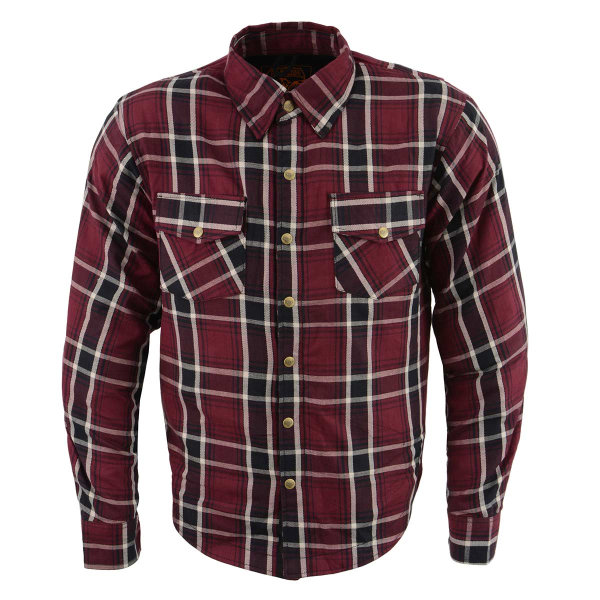 Men's Plaid Flannel Biker Shirt with CE Approved Armor - Reinforced w/ Aramid Fiber