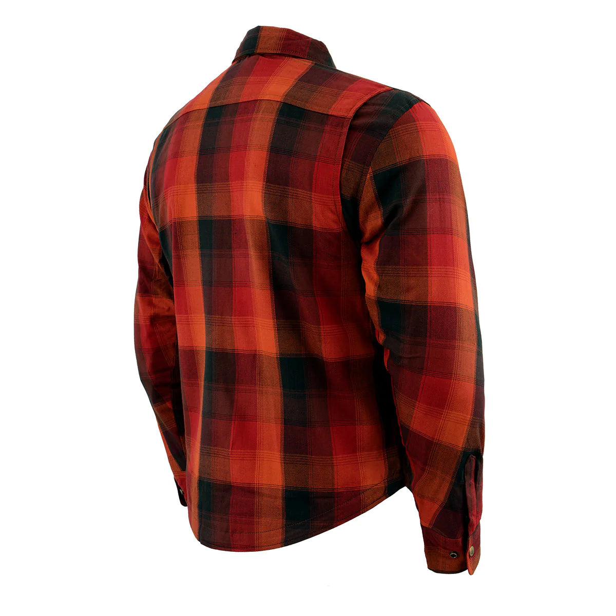 Men's Plaid Flannel Biker Shirt with CE Approved Armor - Reinforced w/ Aramid Fiber