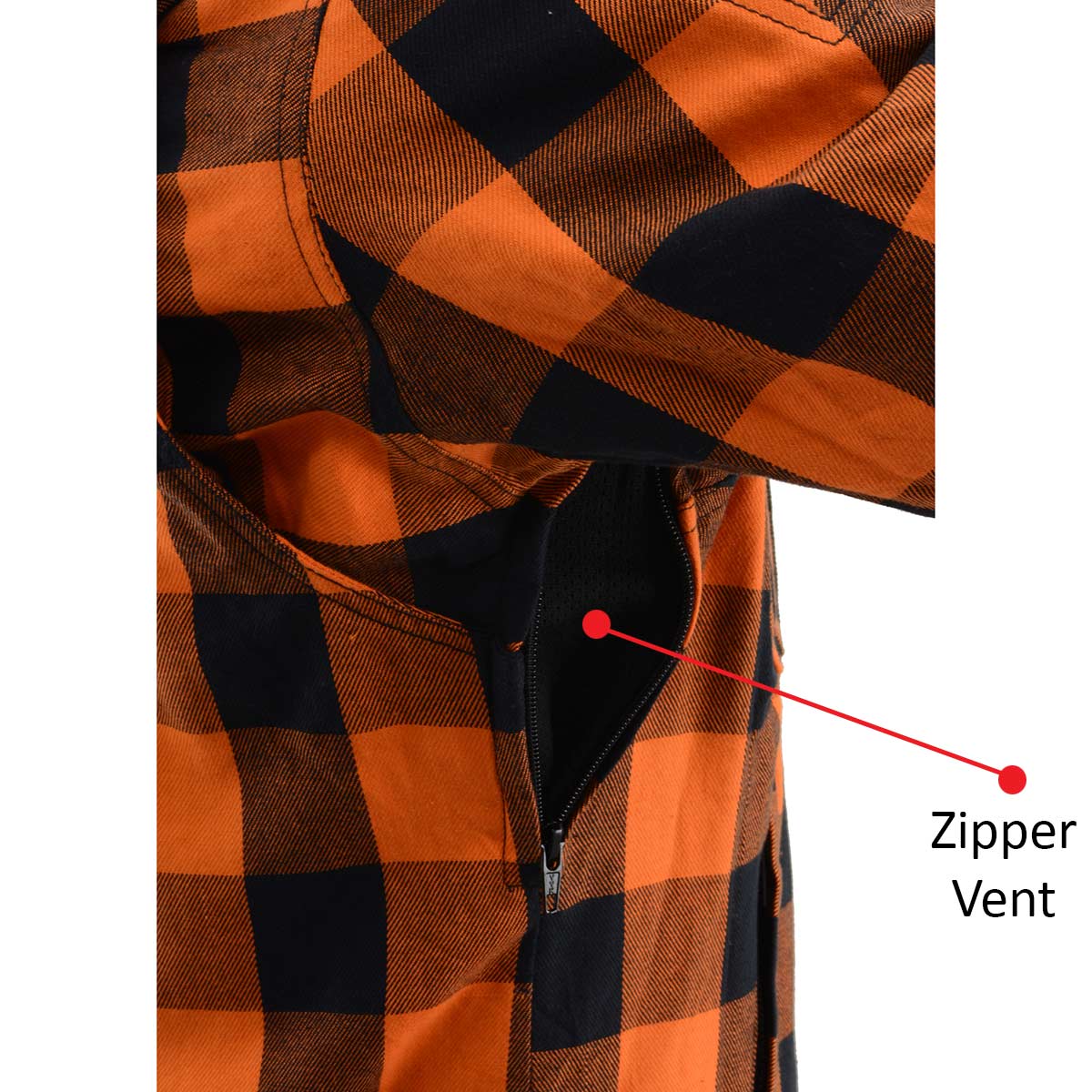 Men's Plaid Hooded Flannel Biker Shirt with CE Approved Armor - Reinforced w/ Aramid Fibers