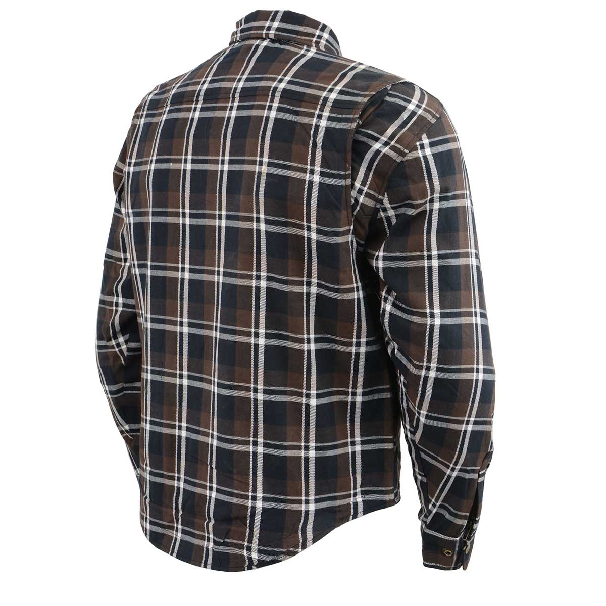 Men's Plaid Flannel Biker Shirt with CE Approved Armor - Reinforced w/ Aramid Fiber