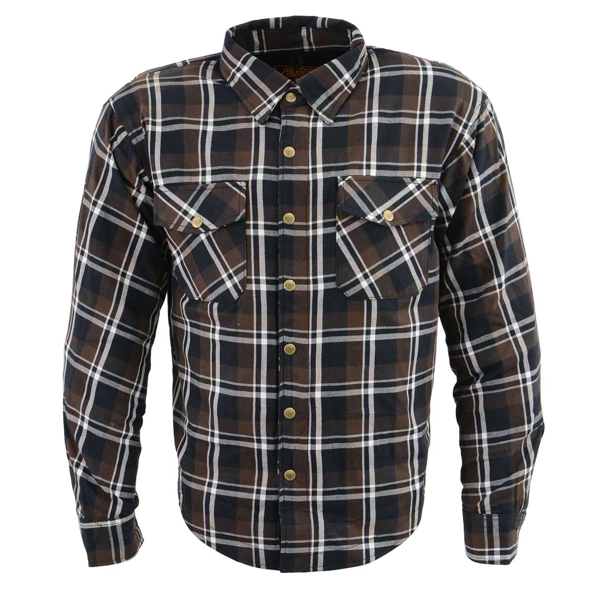 Men's Plaid Flannel Biker Shirt with CE Approved Armor - Reinforced w/ Aramid Fiber