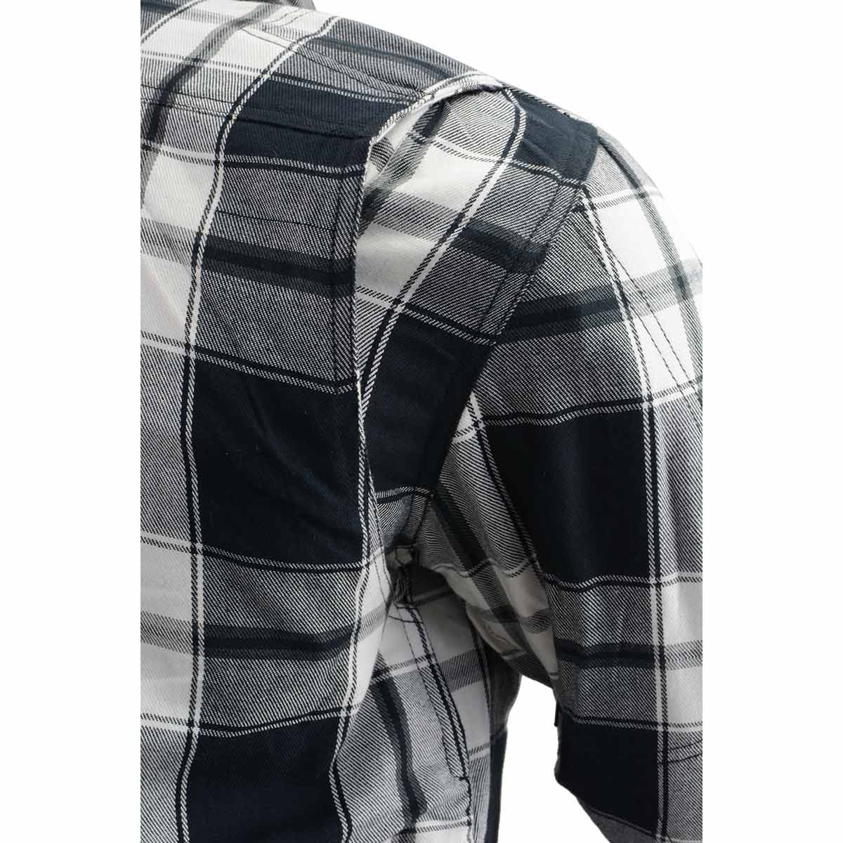 Men's Plaid Flannel Biker Shirt with CE Approved Armor - Reinforced w/ Aramid Fiber