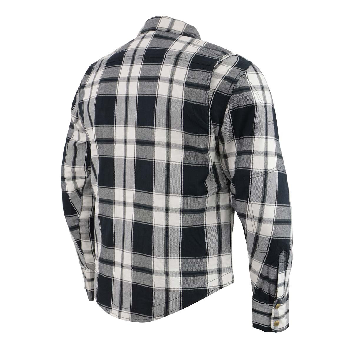 Men's Plaid Flannel Biker Shirt with CE Approved Armor - Reinforced w/ Aramid Fiber